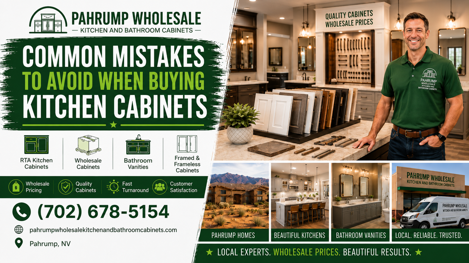Common mistakes to avoid when buying kitchen cabinets in Pahrump NV from Pahrump Wholesale Kitchen and Bathroom Cabinets