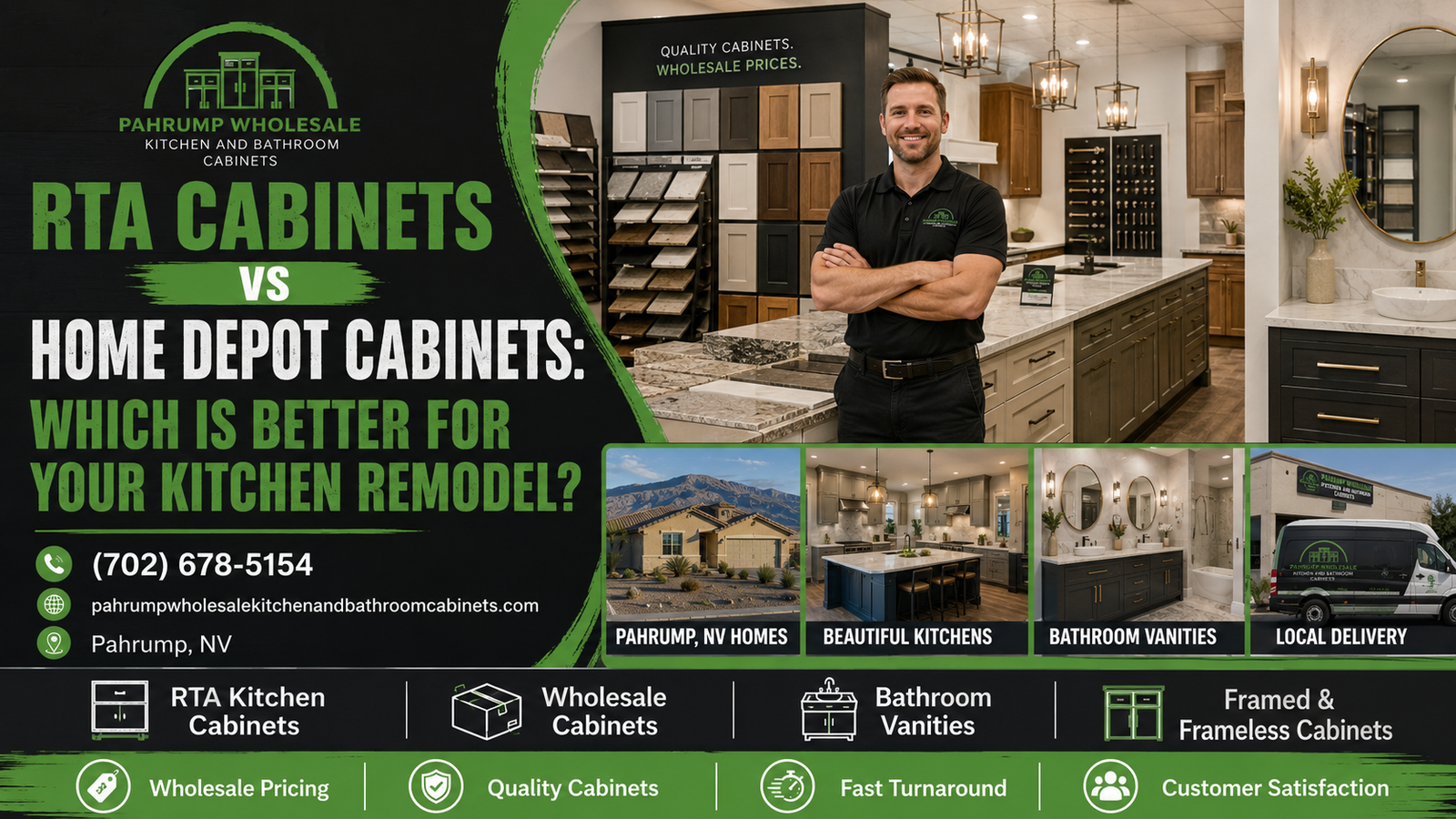 RTA cabinets vs Home Depot cabinets comparison for a Pahrump kitchen remodel