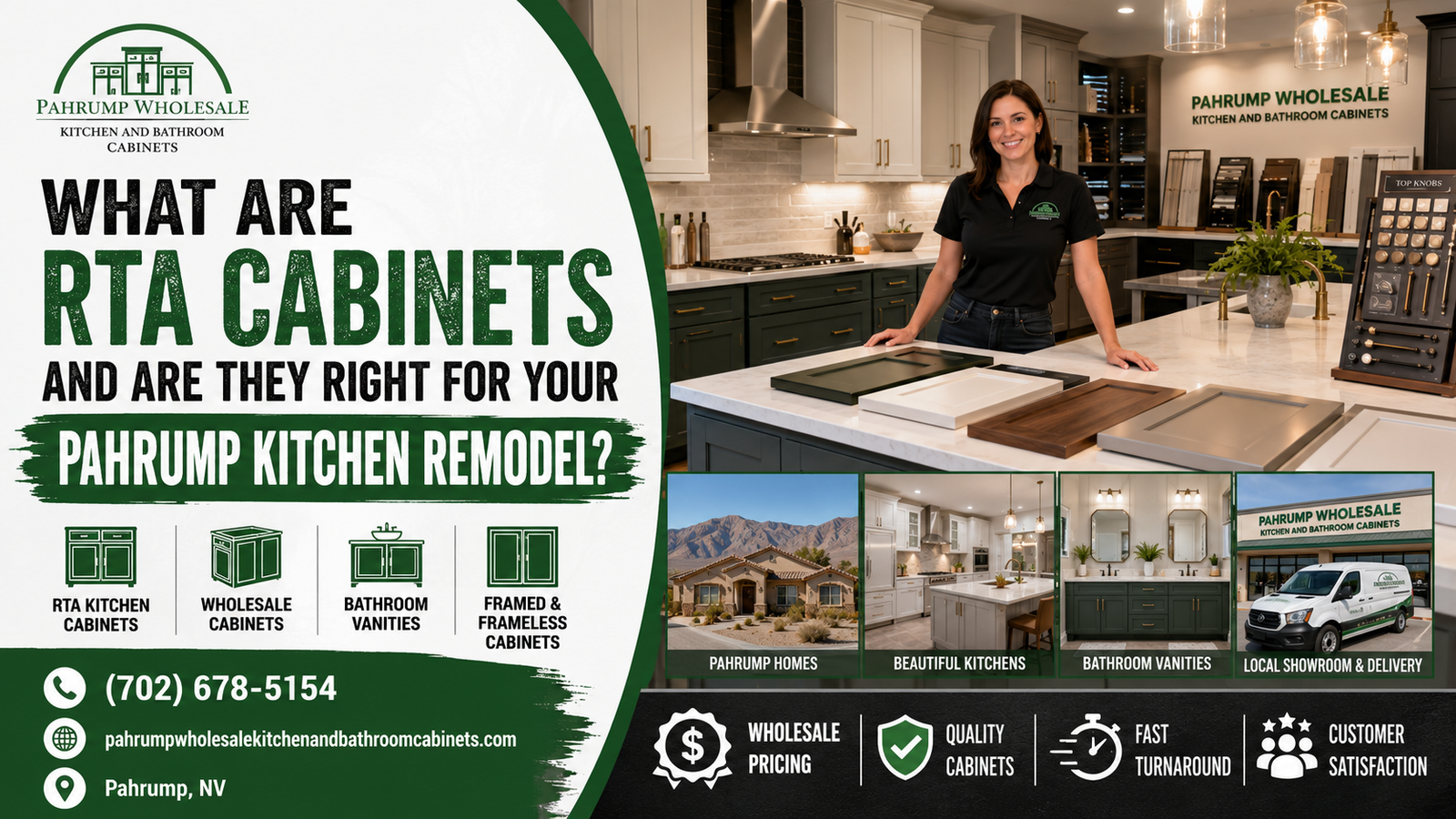 RTA cabinets for a Pahrump kitchen remodel from Pahrump Wholesale Kitchen and Bathroom Cabinets