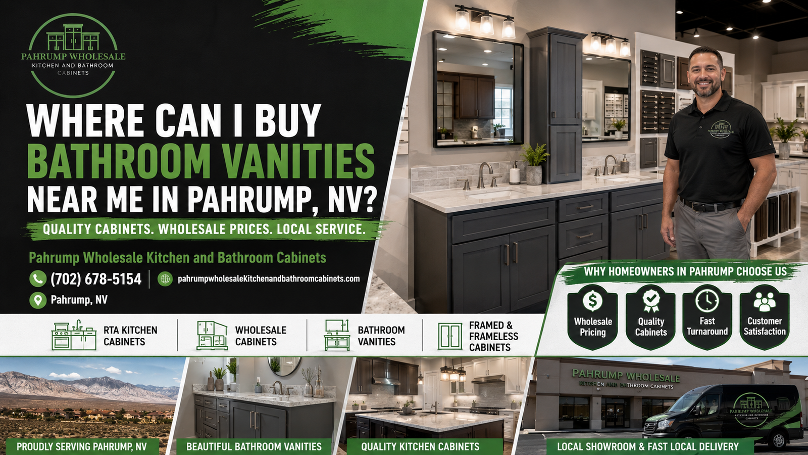 Bathroom vanities near me in Pahrump NV from Pahrump Wholesale Kitchen and Bathroom Cabinets